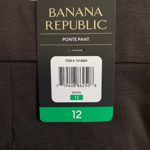 Banana Republic Ladies Ponte Pants, Straight Leg, Stretch, Brown, Size 12 NWT - Picture 6 of 16